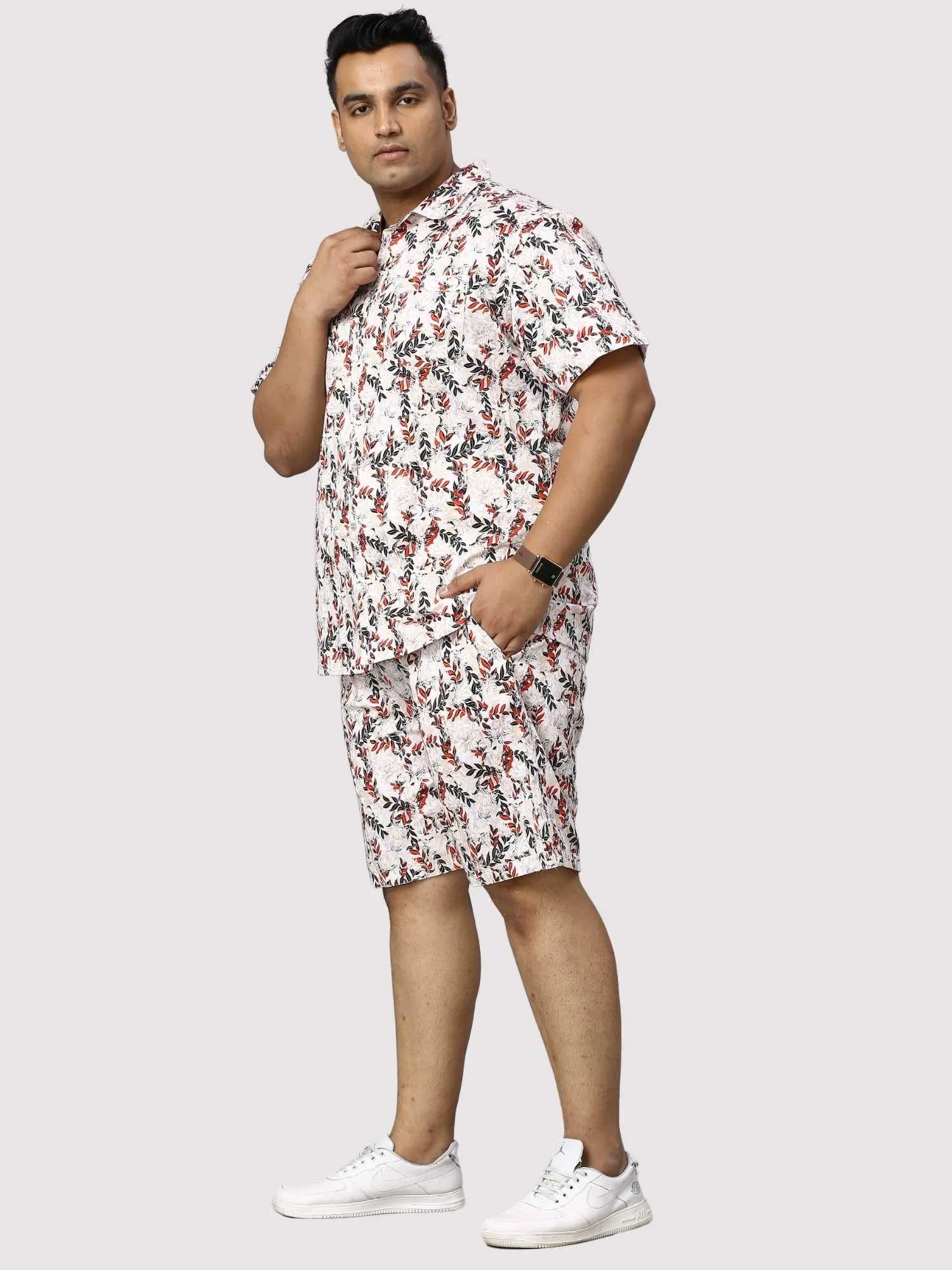 Petal Wand Digital Printed Half Co-Ords Men's Plus Size