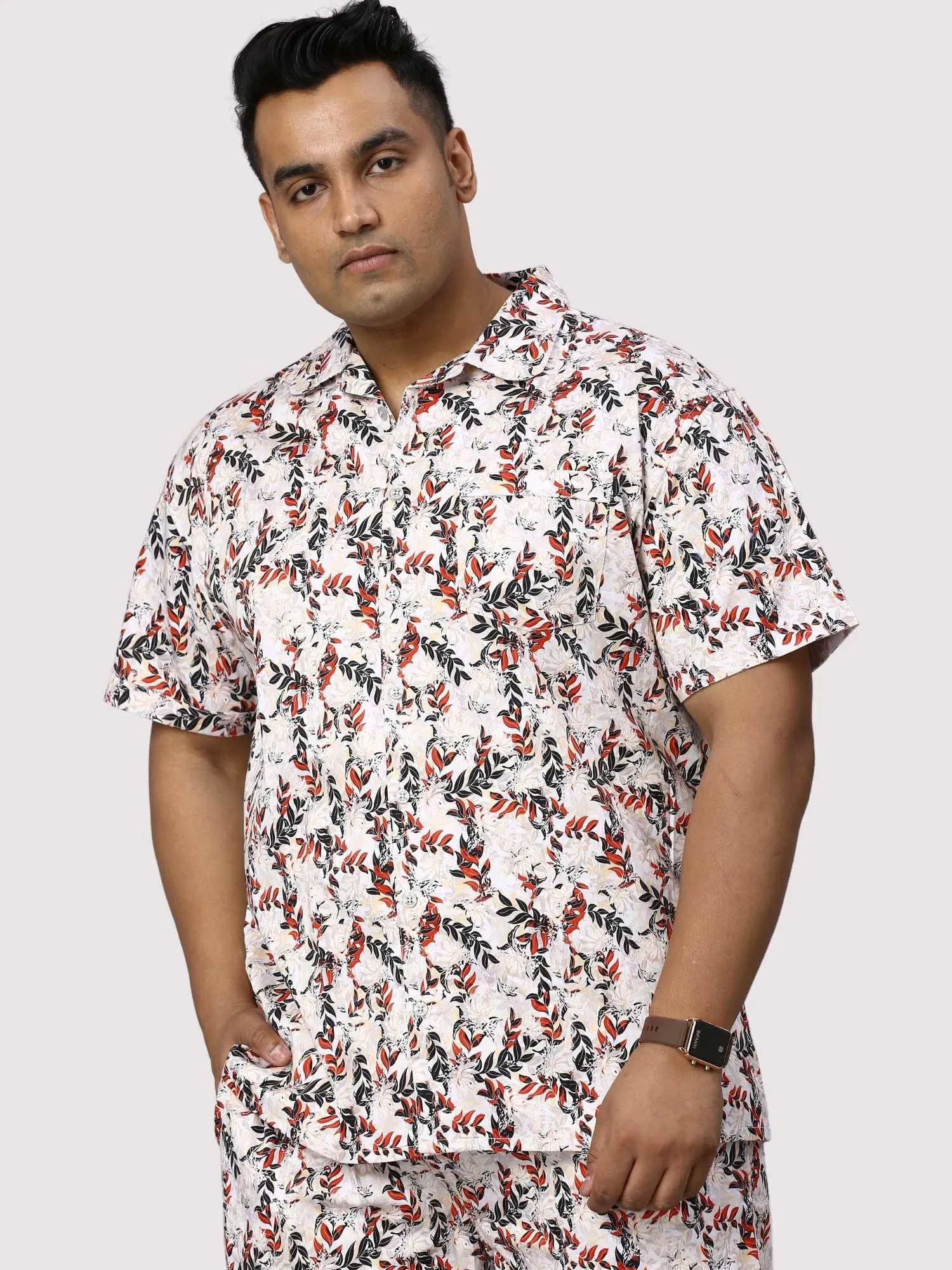 Petal Wand Digital Printed Half Co-Ords Men's Plus Size