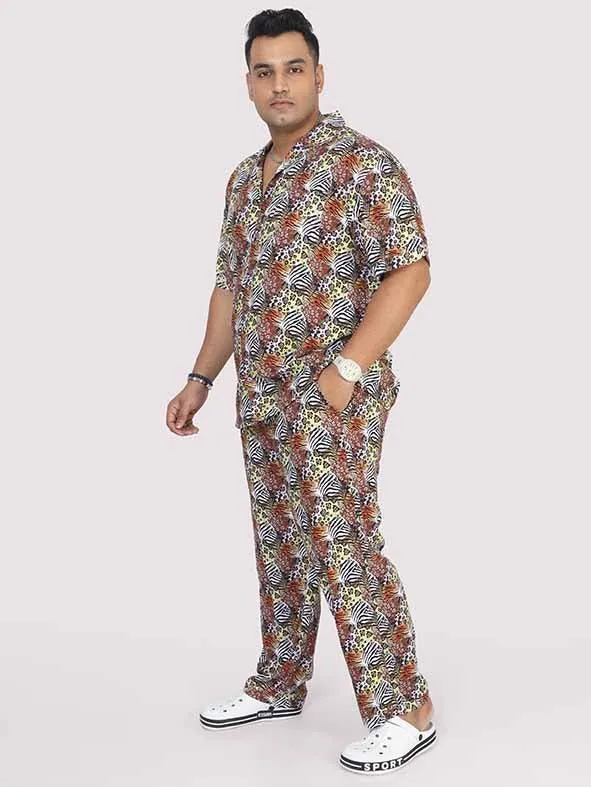 Plus Size Men Magic Leaf Digital Printed Full Co-Ords