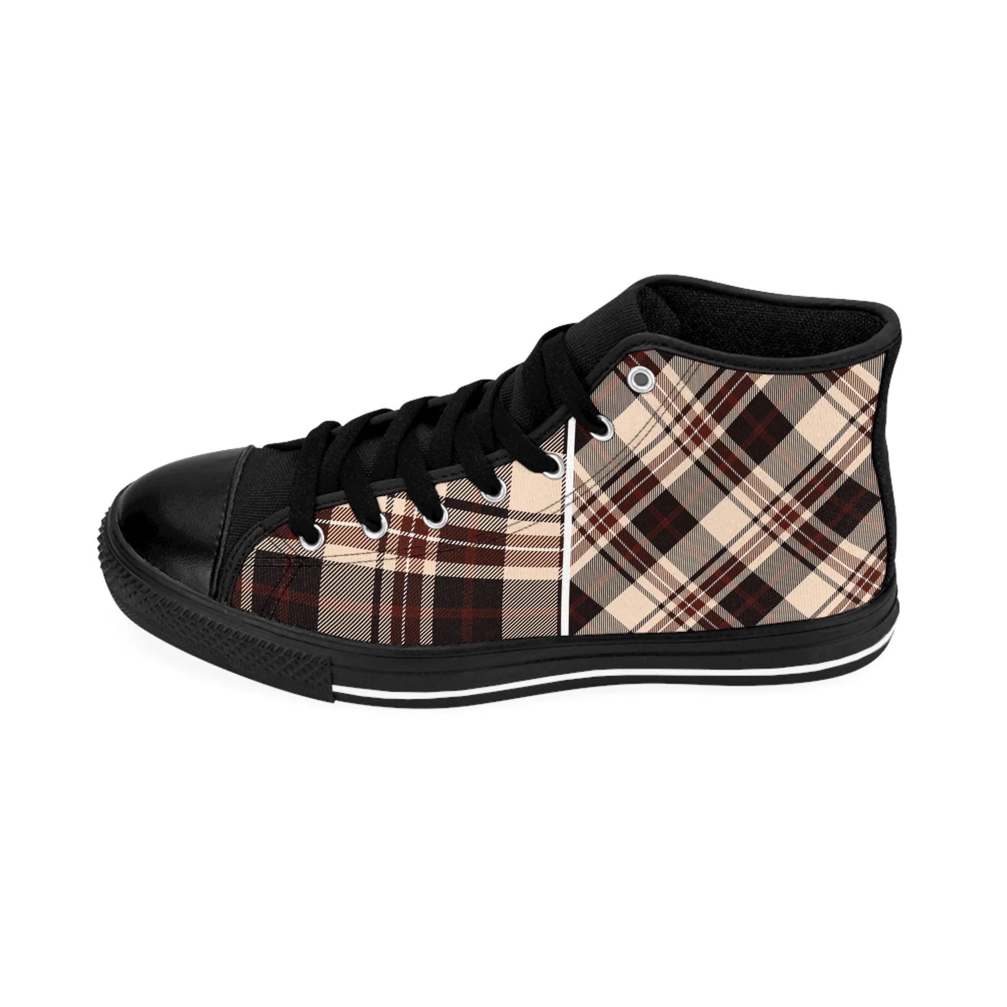 Scottish Tartan Pattern Women's Classic Sneakers