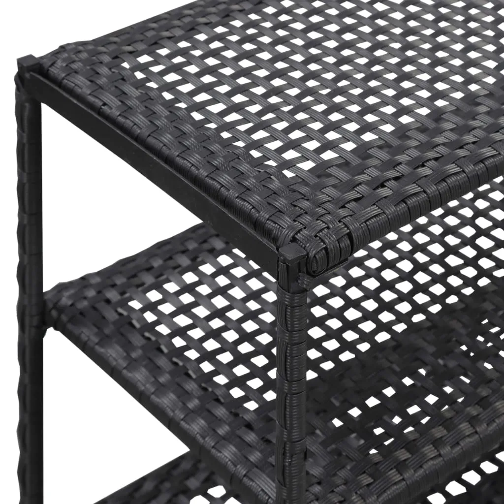 Shoe Rack Black 50x30x120 cm Poly Rattan