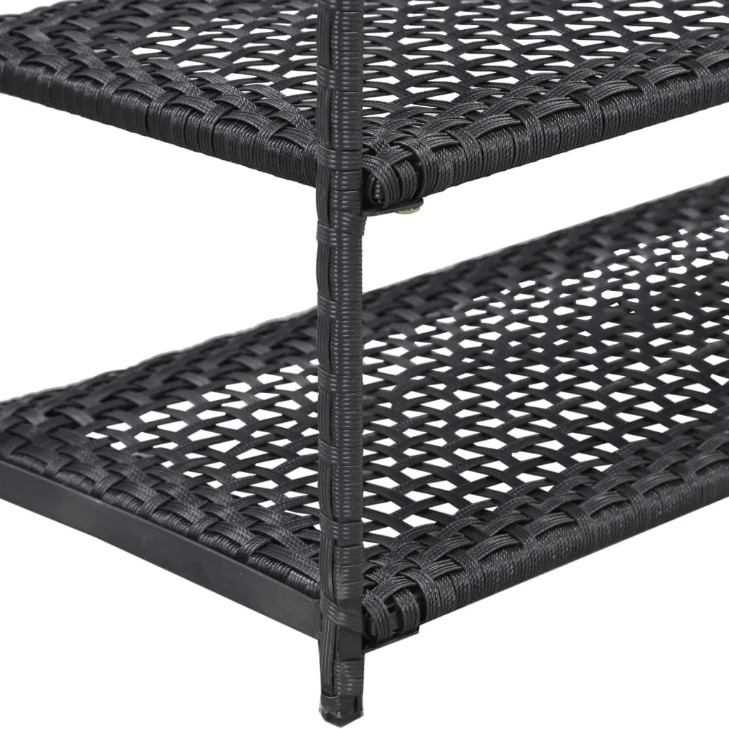 Shoe Rack Black 50x30x120 cm Poly Rattan