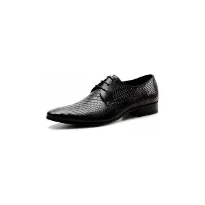 Snakeskin Chic Lace Up Dress Shoes