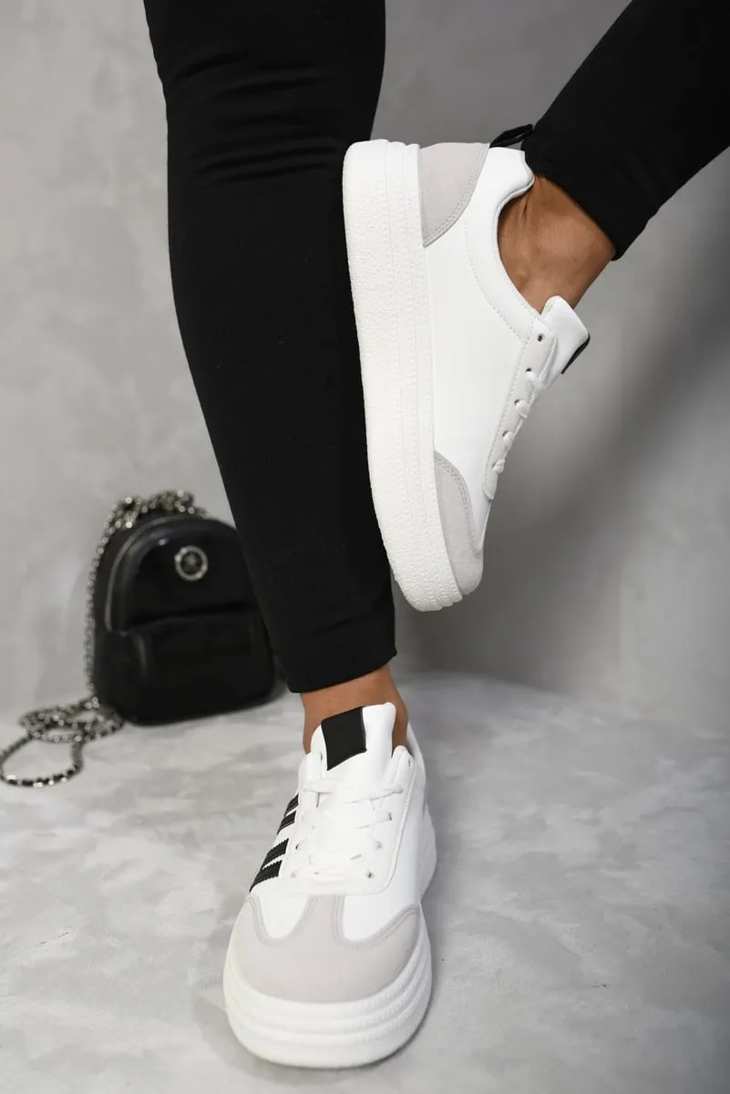 Striped Lace Up Trainers