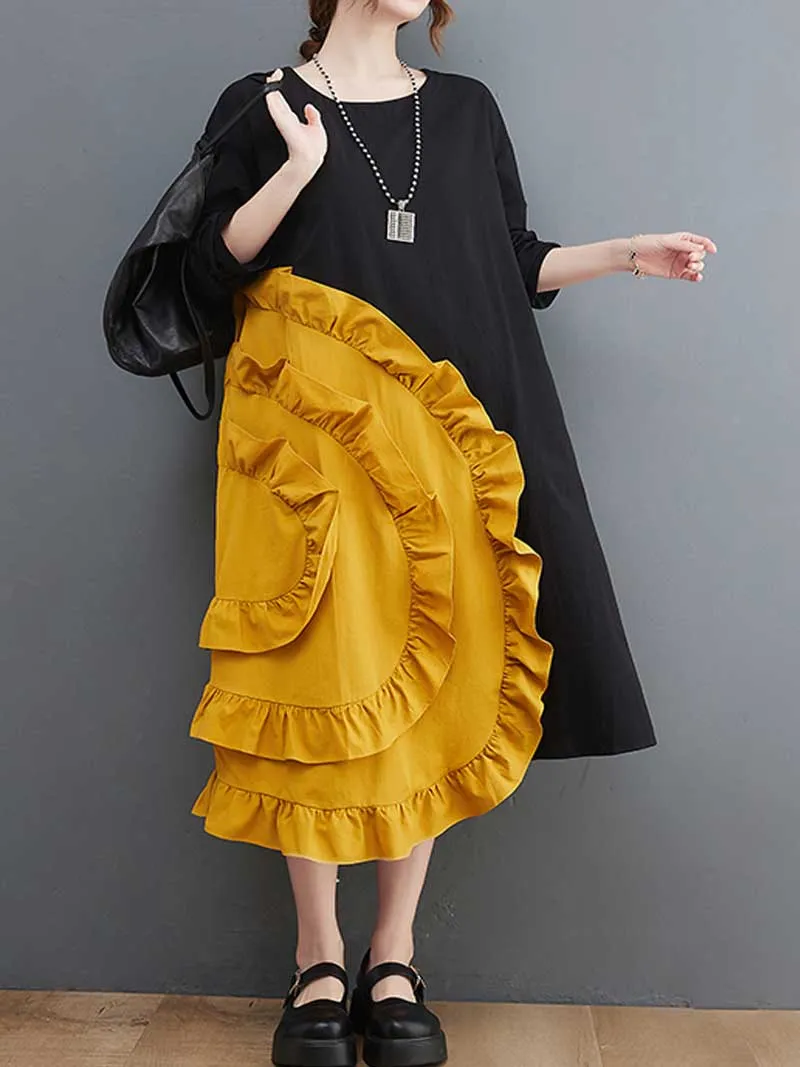 Stylish Ruffle A-Line Dress