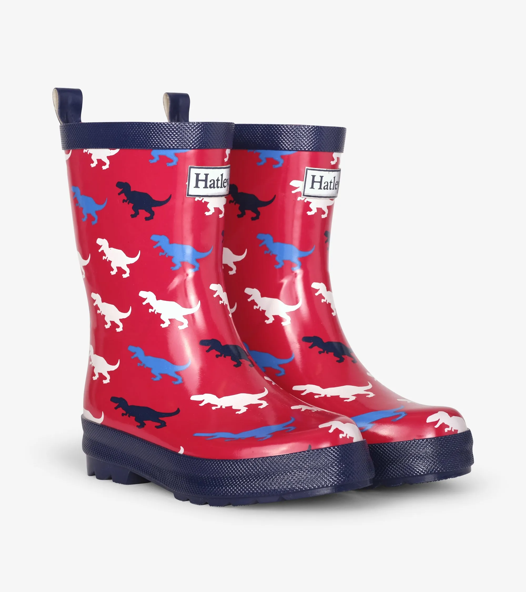 T-Rex Silhouettes Shiny Rain Boots