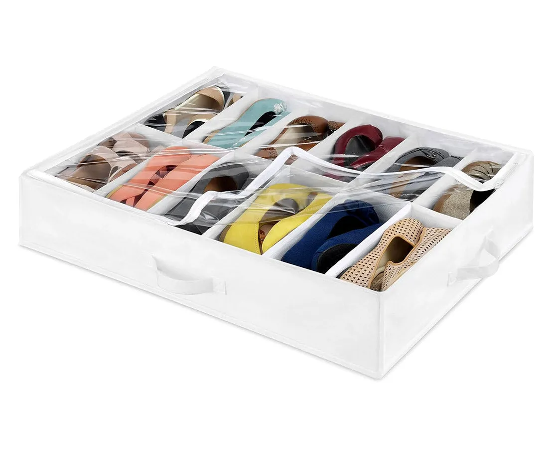 Under-Bed Shoe Organizer - White