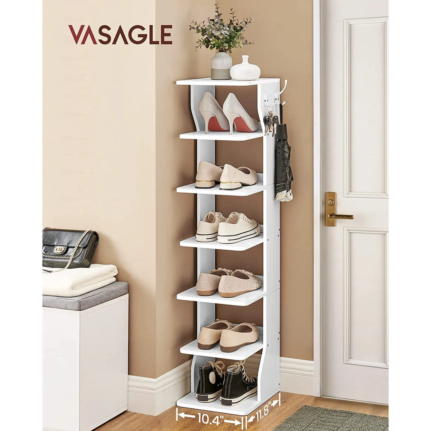 VASAGLE Wood Shoe Rack