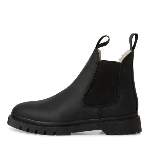 Warm Lined Chelsea Boots - Black