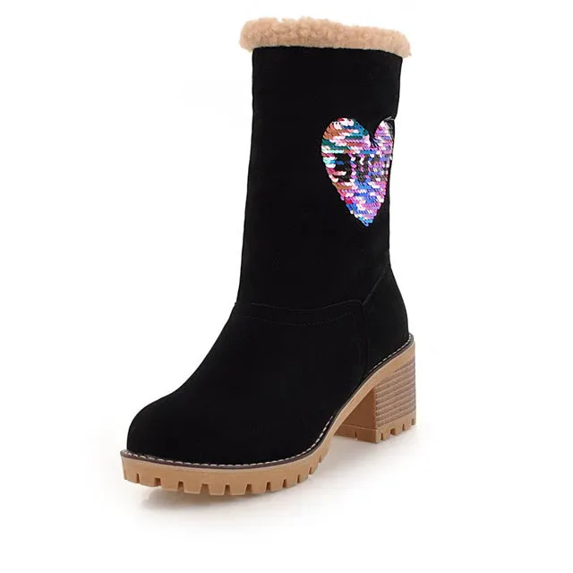 Warm Plush For Cold Winter Snow mid-calf Leisure Boots