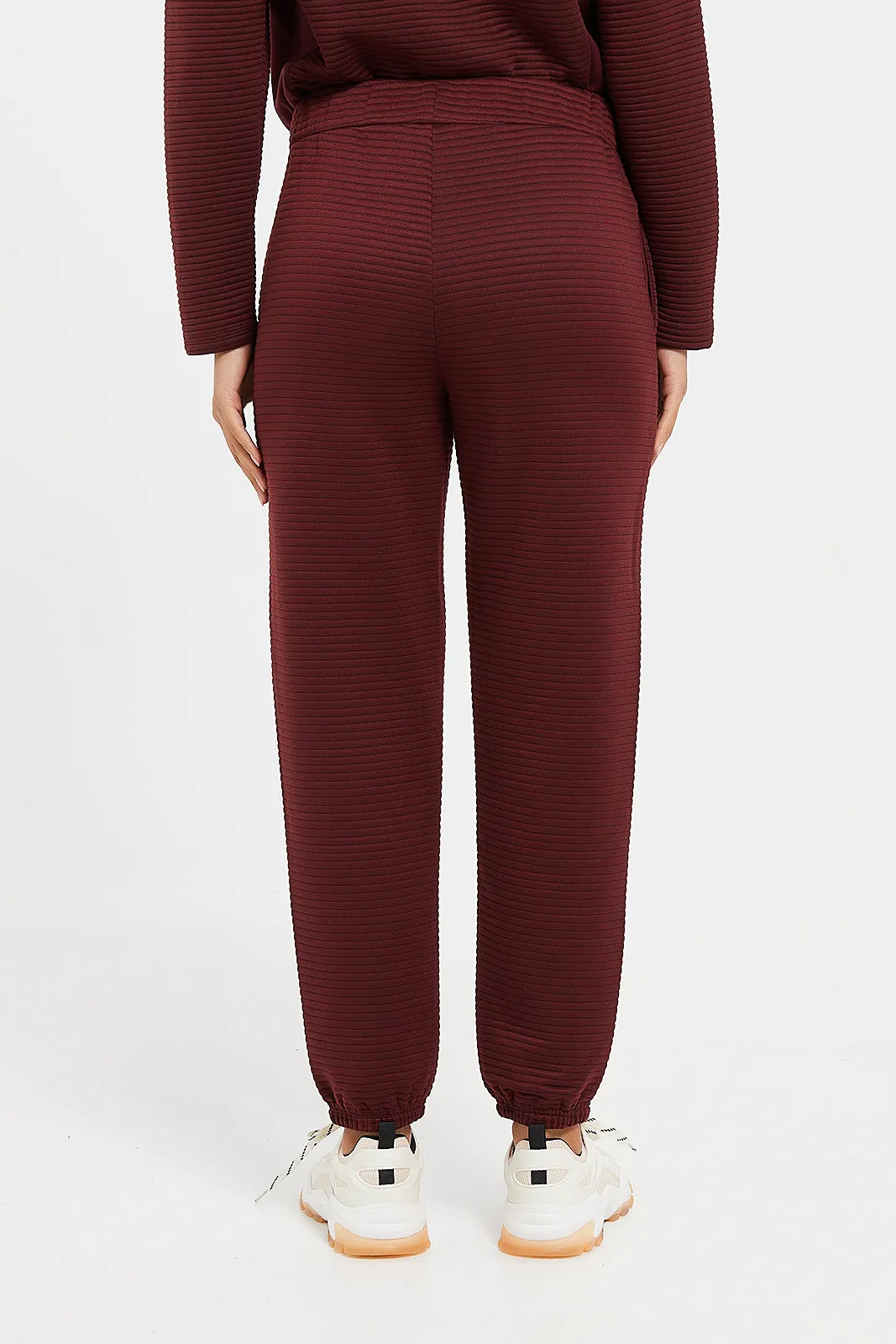 Women Burgundy Jogger Pant