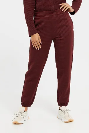 Women Burgundy Jogger Pant