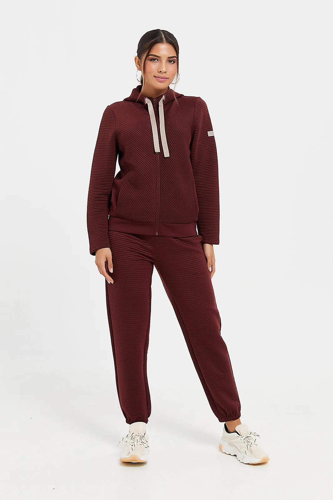 Women Burgundy Jogger Pant