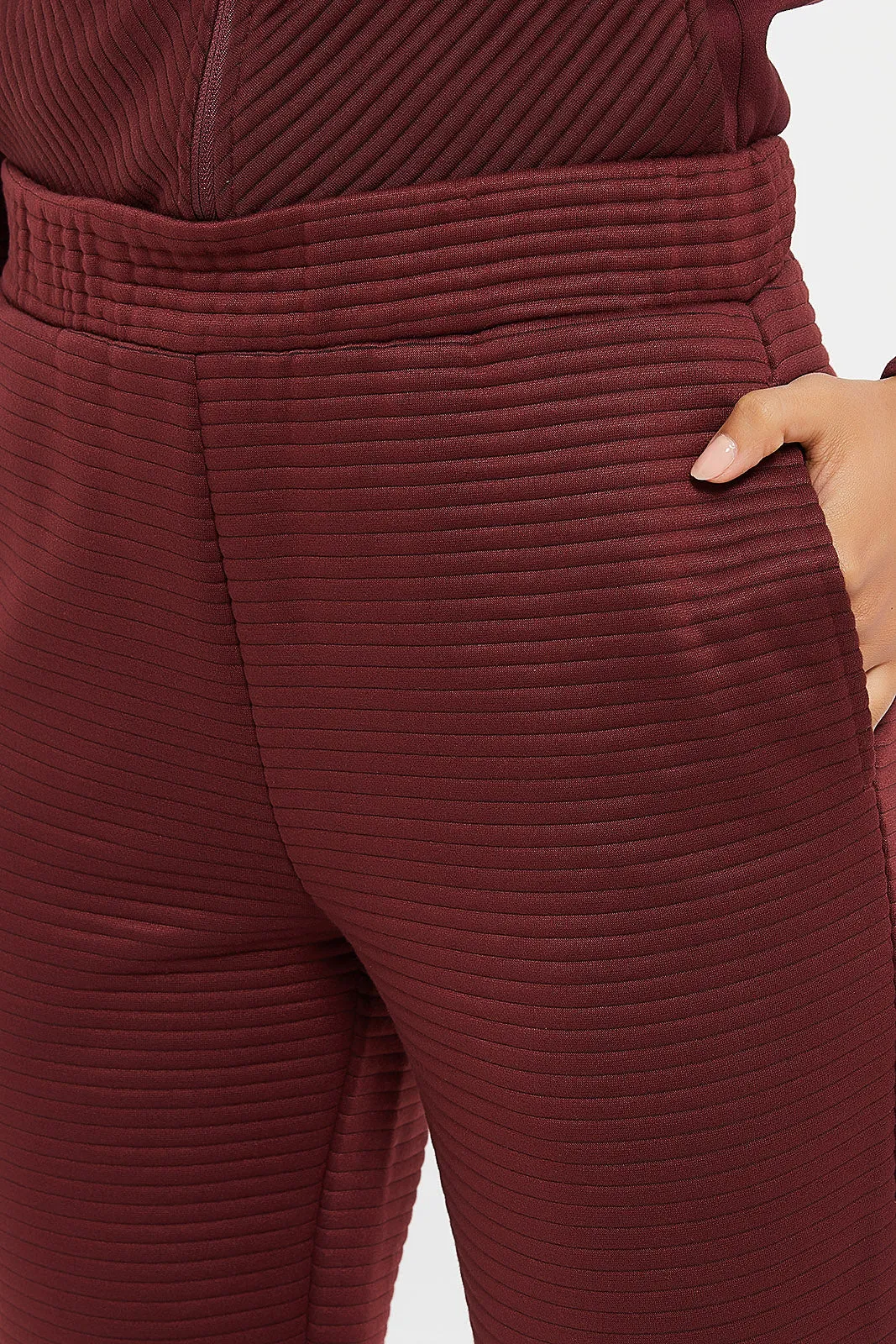 Women Burgundy Jogger Pant