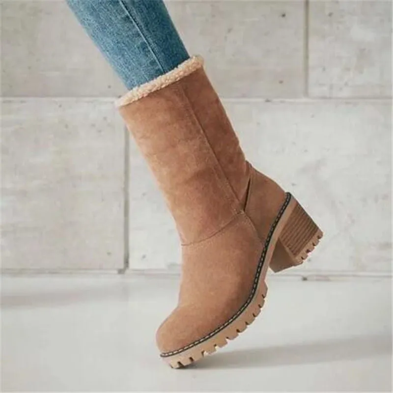 Women Fur Warm Wool Ankle Boot Comfortable Mid Boots