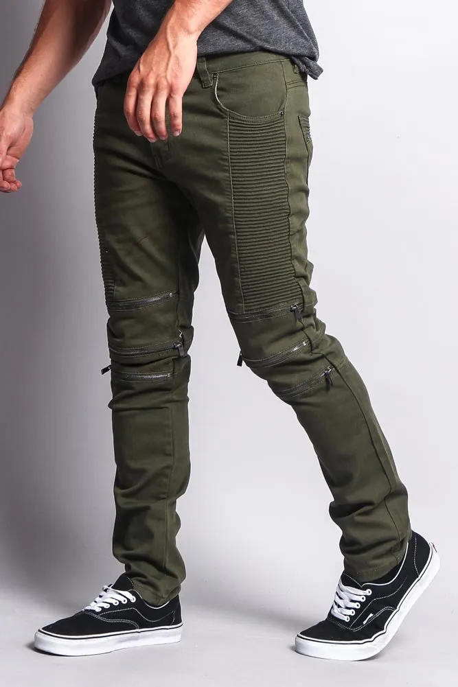 Zippered Biker Skinny Fit Pants