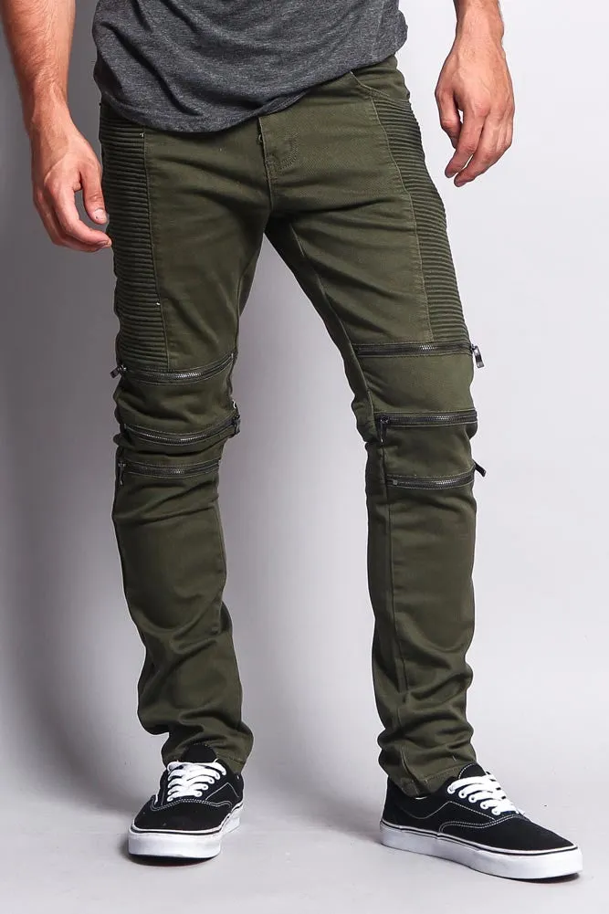 Zippered Biker Skinny Fit Pants