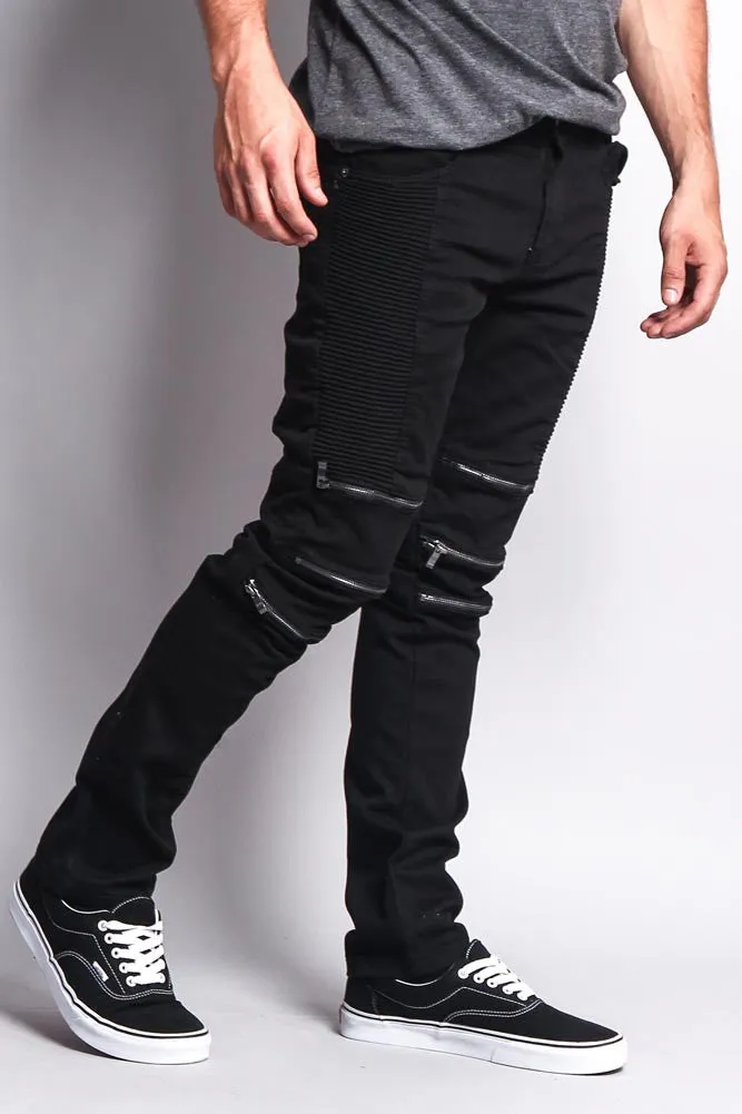 Zippered Biker Skinny Fit Pants