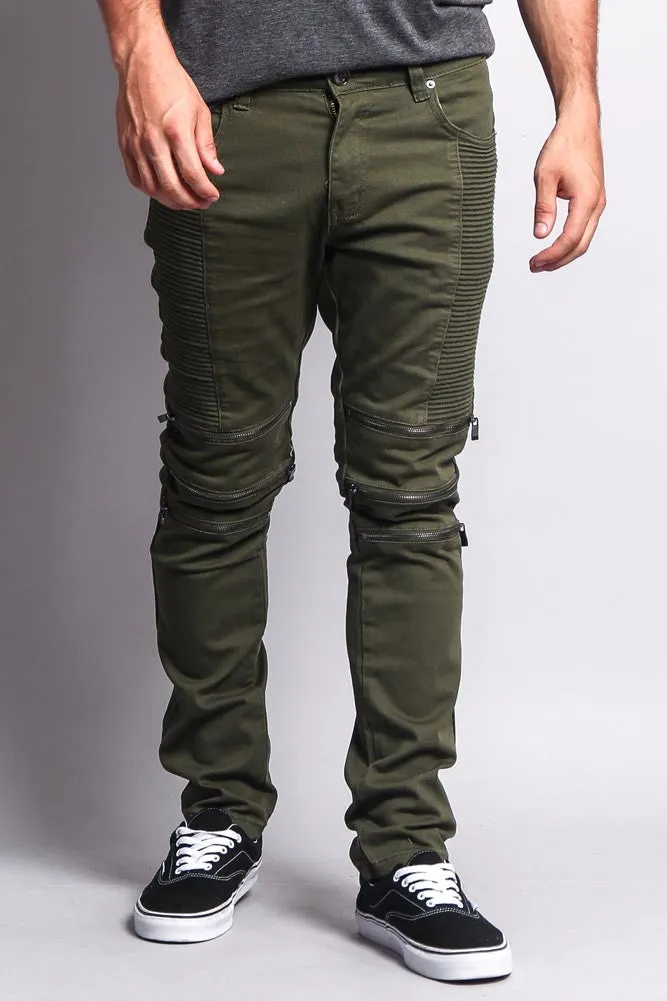 Zippered Biker Skinny Fit Pants