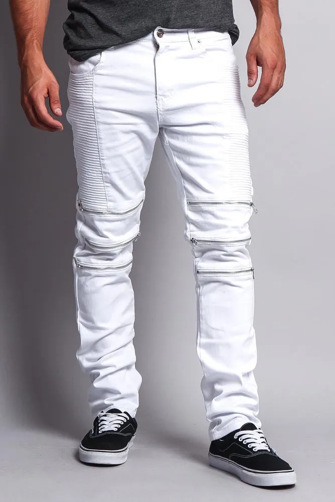 Zippered Biker Skinny Fit Pants