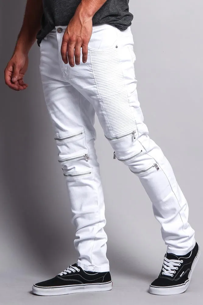 Zippered Biker Skinny Fit Pants