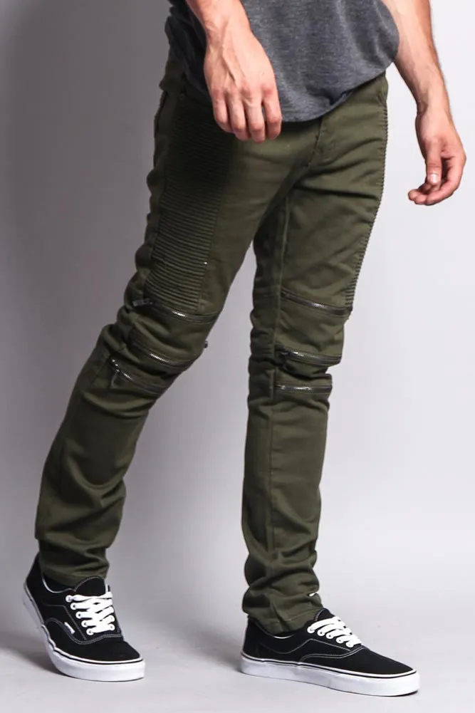 Zippered Biker Skinny Fit Pants